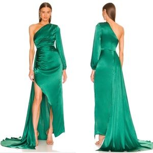 NEW NWT Michael Costello Heather Gown in Green Maxi Dress